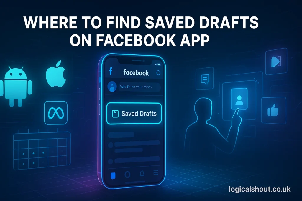 where to find saved drafts on the Facebook app